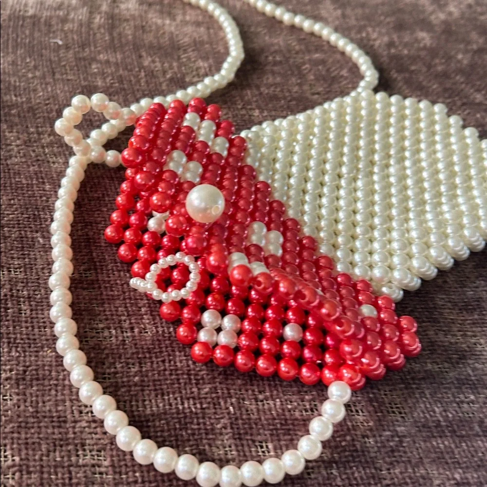 Beaded Mushroom Pendant Necklace